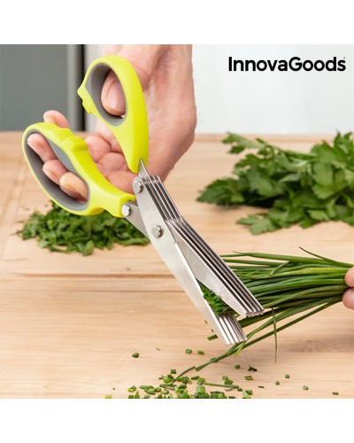 Ciseaux de Cuisine Multiusages Fivessor InnovaGoods : Hacher, Émietter, Trancher et Peler
