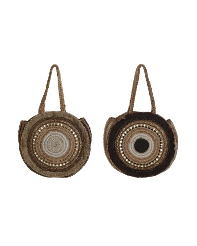 Sac-à-main Femme DKD Home Decor Marron Crème 36 x 11 x 36 cm (2 Unités)