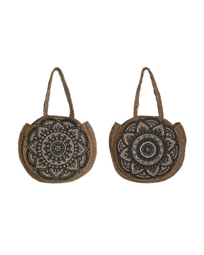 Damväska DKD Home Decor Blå Svart Naturell 36 x 12 x 36 cm (2 antal)