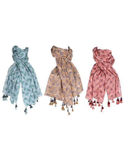 Doek Home ESPRIT Bruin Turkoois Koraal (3 Stuks)