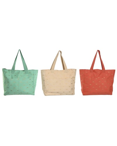 Damväska Home ESPRIT Blå Grön Beige Korall 55 x 14 x 35 cm (3 antal)