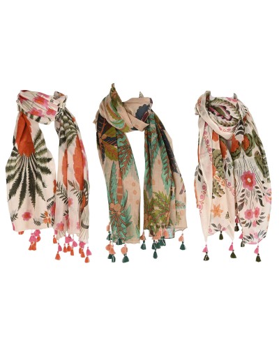 Halsduk Home ESPRIT Beige Multicolour Korall (3 antal)