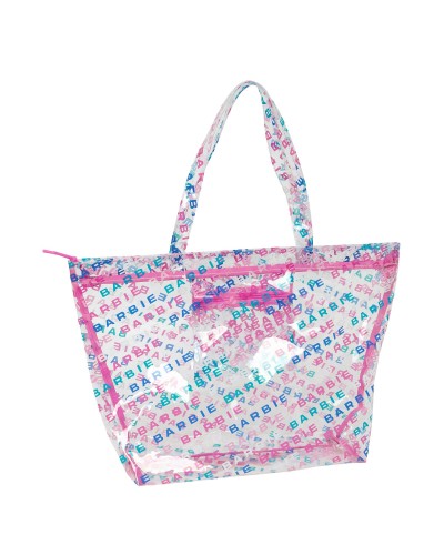 Women's Handbag Barbie Logomania Transparent Light Pink 54 x 35 x 17 cm