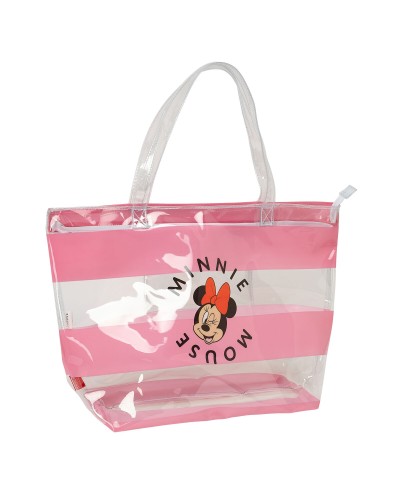 Sac-à-main Femme Minnie Mouse Beach Rose Transparent