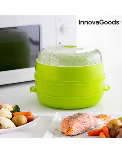Doppelter Mikrowellen-Dampfgarer Codowave InnovaGoods: Gesundes und einfaches Kochen
