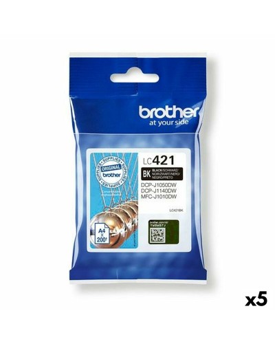 Brother LC421 Nero - Cartuccia Inchiostro Originale (5 Pezzi) - Stampa Ottimale
