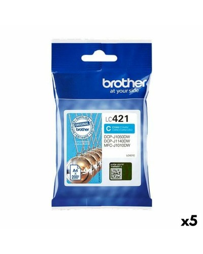 Original Bläckpatron Brother LC421 Turkos (5 antal)