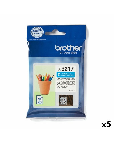 Original Bläckpatron Brother LC3217 Turkos (5 antal)