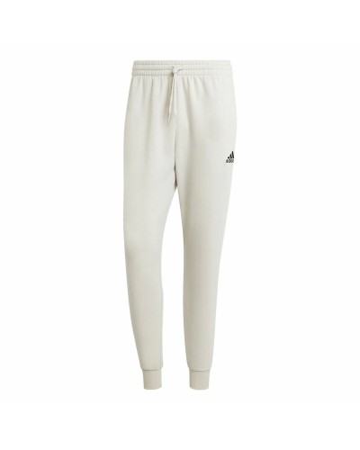 Long Sports Trousers Adidas Essentials Fleece Regular Tapered White