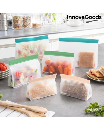 Set herbruikbare hermetisch afsluitbare tassen Zags InnovaGoods 6 Stuks