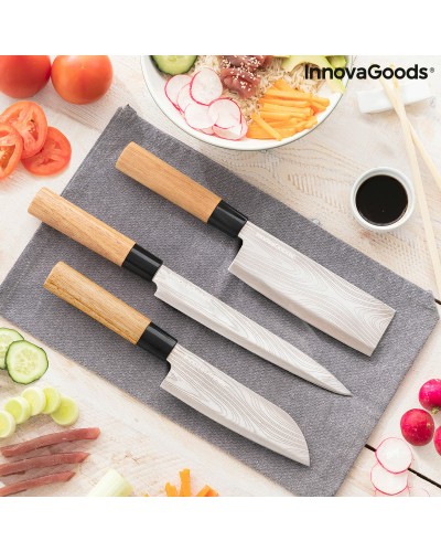 Ensemble de Couteaux Professionnels Damas·Q InnovaGoods avec Mallette de Transport
