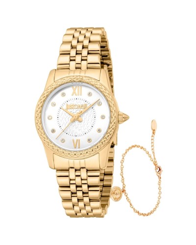 Damklocka Just Cavalli ANIMALIER SPECIAL PACK + BRACELET Gyllene (Ø 30 mm)