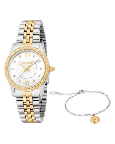 Naisten rannekellot Just Cavalli ANIMALIER SPECIAL PACK + BRACELET Kullattu (Ø 30 mm)