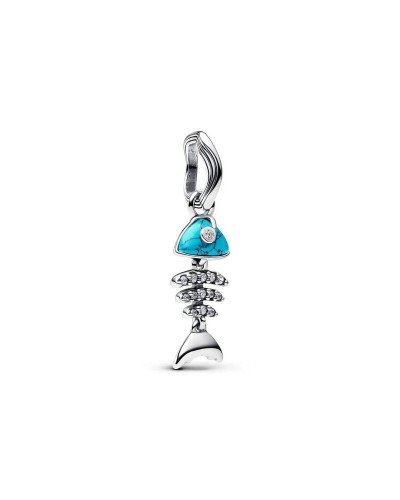 Perle de verre Pandora 793894C01 Bleu Argenté