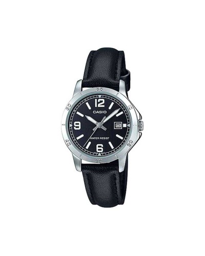Ladies' Watch Casio LADY DATE, LEATHER - BLACK (Ø 35 mm)