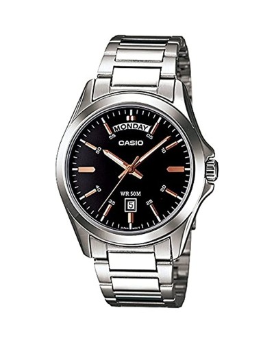 Orologio Uomo Casio DAY DATE Nero Argentato (Ø 35 mm)