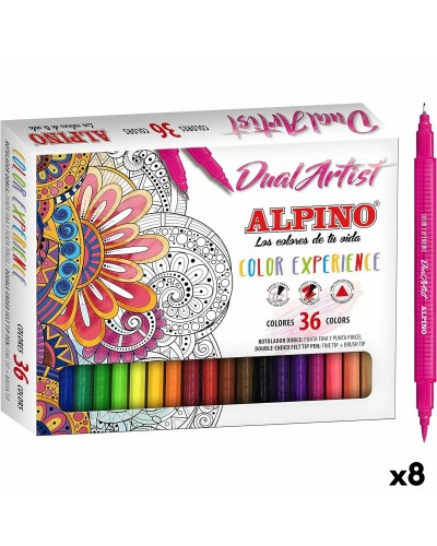 Set Viltstiften Alpino Dual Artist Multicolour (8 Stuks)