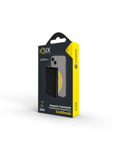 KSix Powerbank 5000 mAh Grise - Portable & Compacte pour Smartphone
