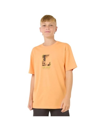 Barn T-shirt med kortärm Rip Curl Raw Energy Frame Tee Orange