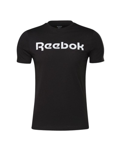Heren-T-Shirt met Korte Mouwen Reebok Graphic Series Linear Logo Zwart