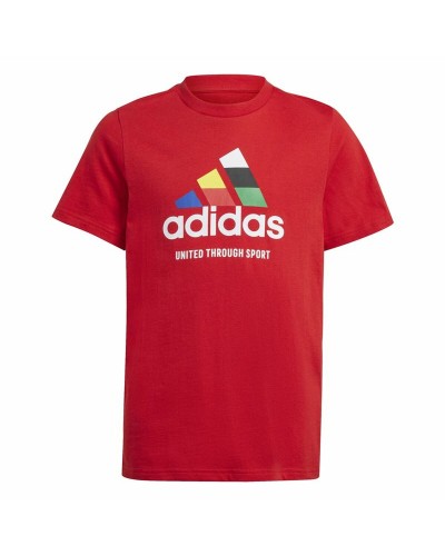 Unisex Short Sleeve T-Shirt Adidas Tiro Nations Pack Graphic Red