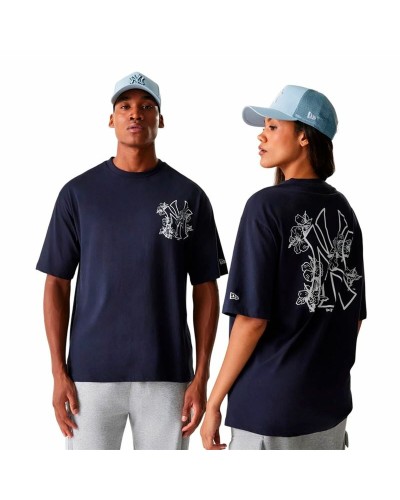 Heren-T-Shirt met Korte Mouwen New Era New Era Mlb Floral Grphc Os Neyyan Marineblauw