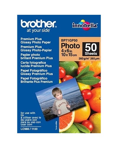 Papier Photo Glacé Brother BP71GP50 50 Volets 10 x 15 cm