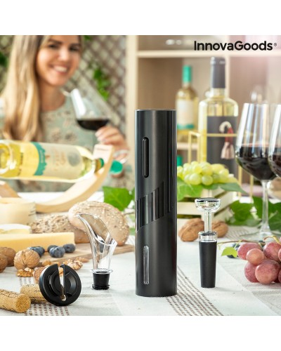 InnovaGoods Elektrischer Korkenzieher für Wein mit Zubehör-Set
