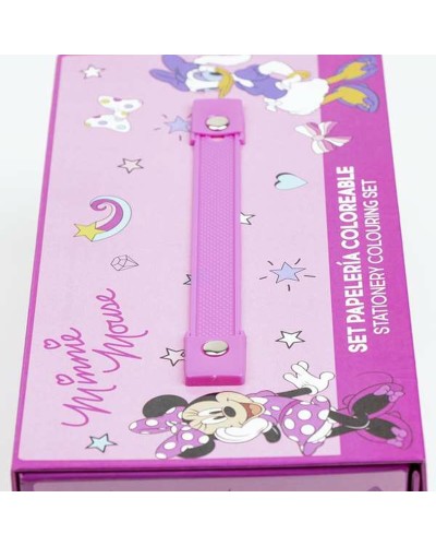Set de Papelería Minnie Mouse Rosa Maletín