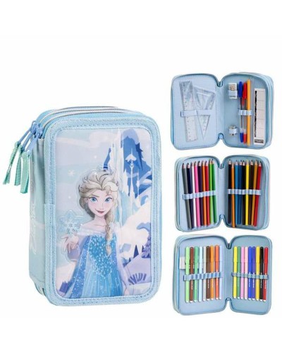Pochette crayons Frozen Bleu foncé 12,5 x 6,5 x 19,5 cm