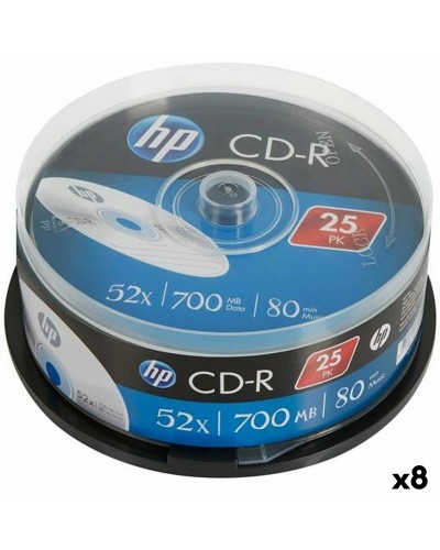 HP CD-R 700MB 52x - Paquete de 8 Discos Vírgenes Grabables
