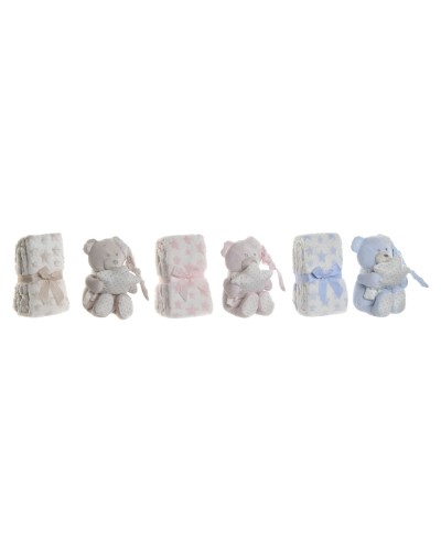Coffret Bébé Home ESPRIT Bleu Beige Rose Polyester (3 Unités)