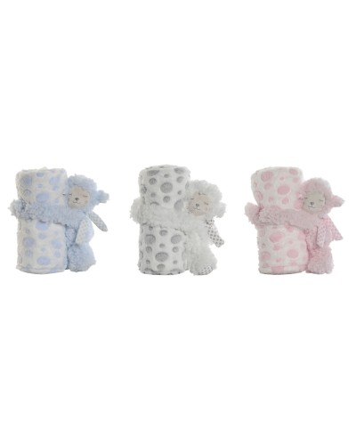 Set Regalo per Neonati Home ESPRIT Azzurro Beige Rosa Poliestere (3 Unità)