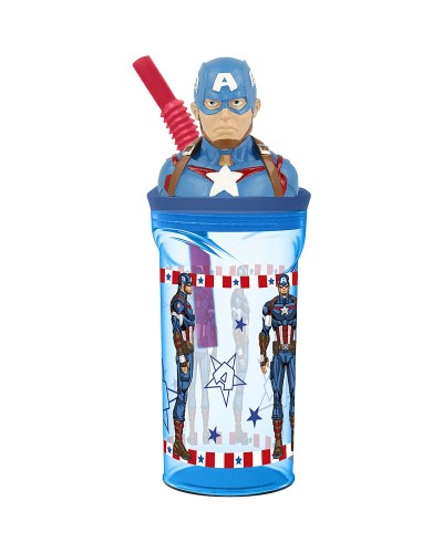 Cup with Straw Capitán América CZ11331 3D