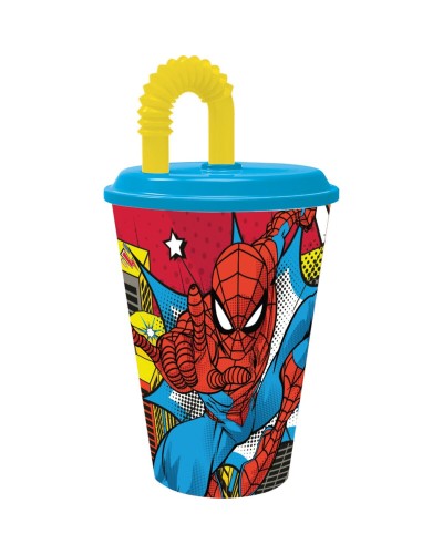 Verre avec Paille Spider-Man CZ11366 430 ml