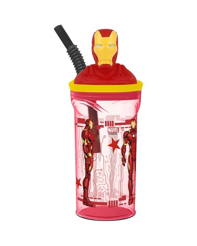 Cup with Straw The Avengers Iron Man Red 3D