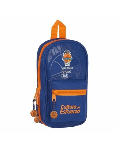 Backpack Pencil Case Valencia Basket M747 Blue Orange 12 x 23 x 5 cm (33 Pieces)