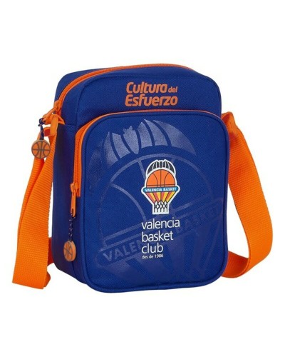Schoudertas Valencia Basket Blauw Oranje (16 x 22 x 6 cm)