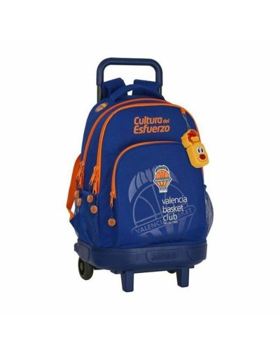 School Rucksack with Wheels Compact Valencia Basket M918 Blue Orange (33 x 45 x 22 cm)