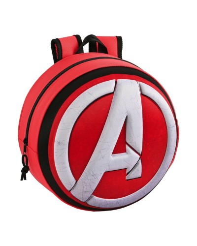 Zaino Scuola 3D The Avengers Rosso Nero Bianco (31 x 31 x 10 cm)