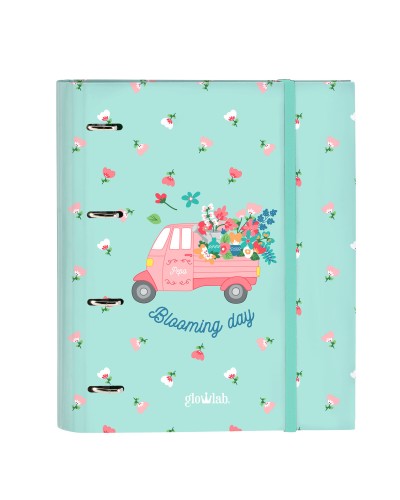 Raccoglitore ad anelli Glow Lab Pepa A4 Verde (27 x 32 x 3.5 cm)