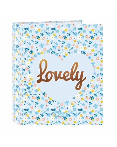 Ring binder Moos Lovely Blue A4 27 x 33 x 6 cm