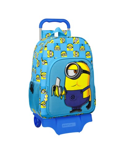 Cartable à roulettes Minions Minionstatic Bleu (33 x 42 x 14 cm)