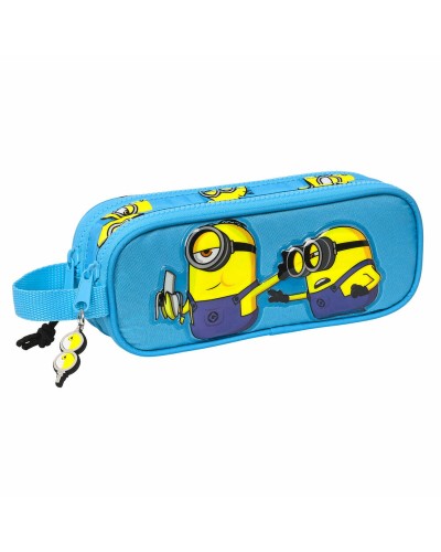 Trousse Fourre-Tout Double Minions Minionstatic Bleu (21 x 8 x 6 cm)