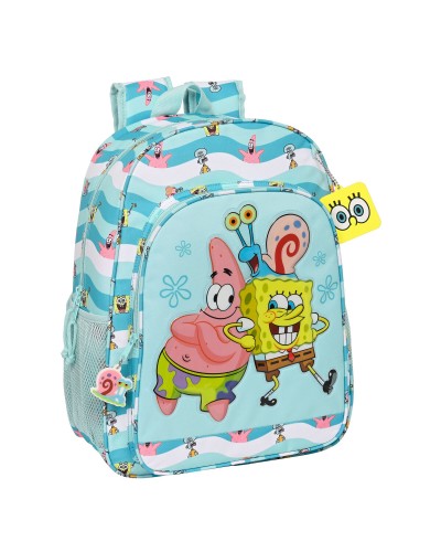 School Bag Spongebob Stay positive Blue White (33 x 42 x 14 cm)
