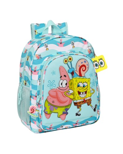 Cartable Spongebob Stay positive Bleu Blanc 32 x 38 x 12 cm