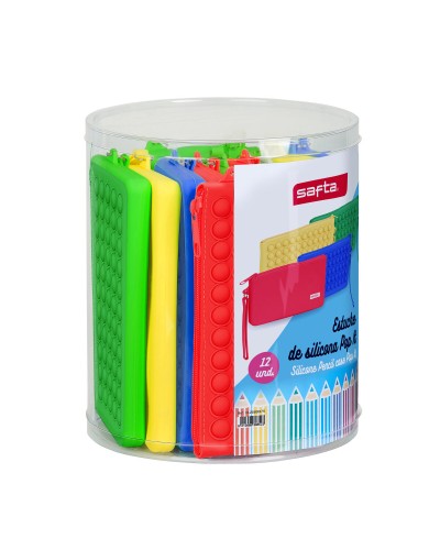 Estuche Escolar Safta Pop It Plano Multicolor Set (12 Piezas)