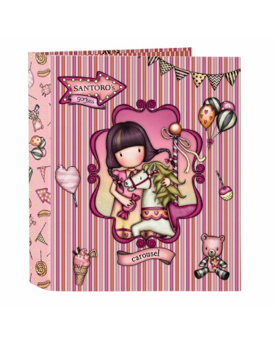 Raccoglitore ad anelli Gorjuss Carousel Salmone A4 27 x 33 x 6 cm