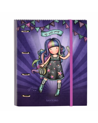 Ring binder Gorjuss Up and away Purple (27 x 32 x 3.5 cm)