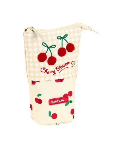 Trousse Gobelet Safta Cherry Beige (8 x 19 x 6 cm)